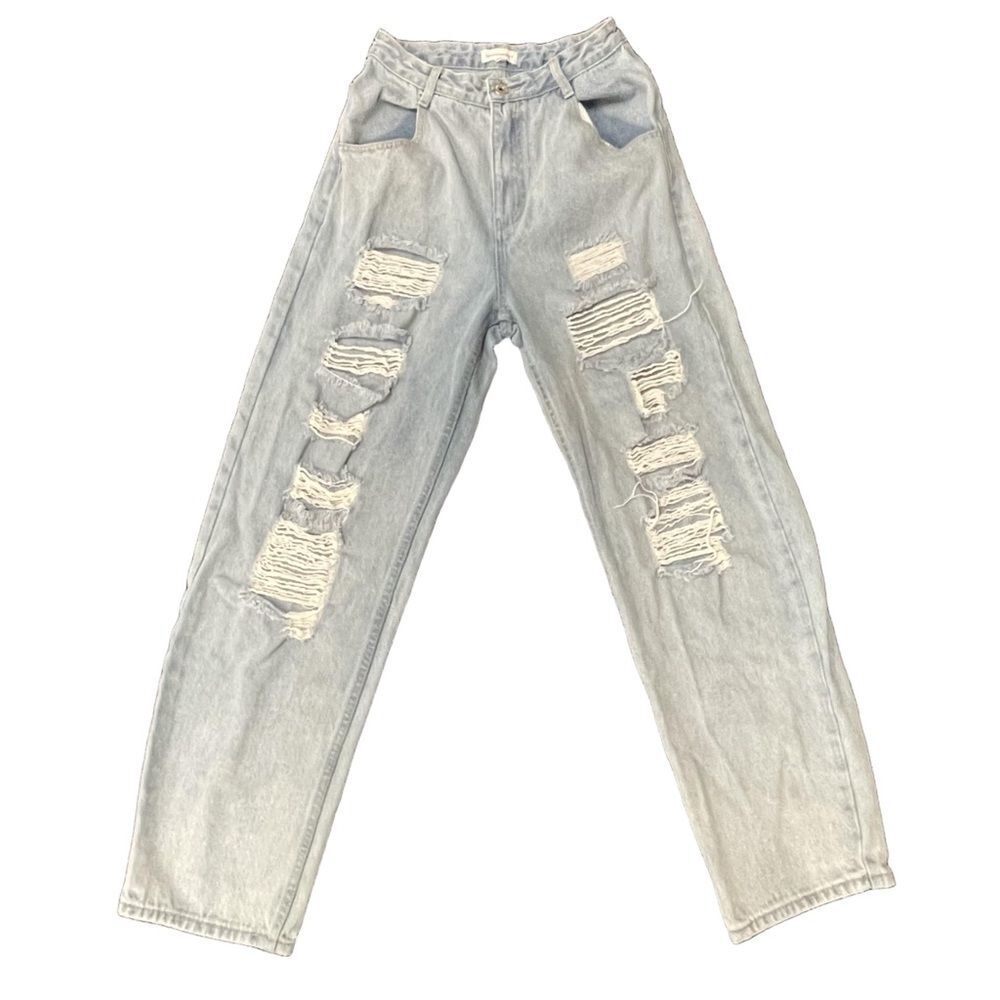 Dance & Marvel Denim Jeans Light Wash Distressed Loose Fit Women’s Size Small